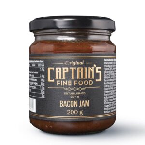 Bacon Jam von Captains BBQ, das ist eine Swiss Made Bacon Marmelade welche auf der ganzen Linie überzeugt! Dieser Bacon Jam ist süsslich, herzhaft würzig, salzig, mit eine leichten Schärfe, etwas Crunchy, aber doch auch Cremig.