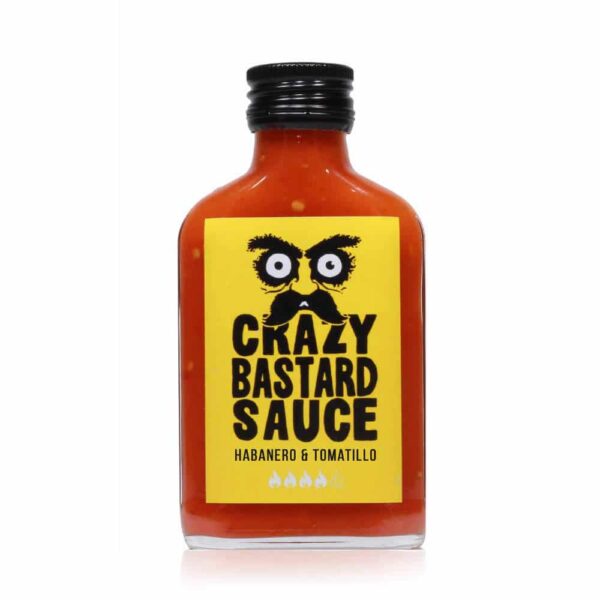 Die Crazy Bastard Habanero & Tomatillo Sauce ist scharf und fruchtig. Die originale und preisgekrönte Sauce von Crazy Bastard. Ausgewogen im Geschmack. passt sie zu allen möglichen Gerichten wie Burgern, Pizza, Pasta, Reisgerichte, Eintöpfe, Sandwiches, Tacos, Grilladen und vielem mehr.